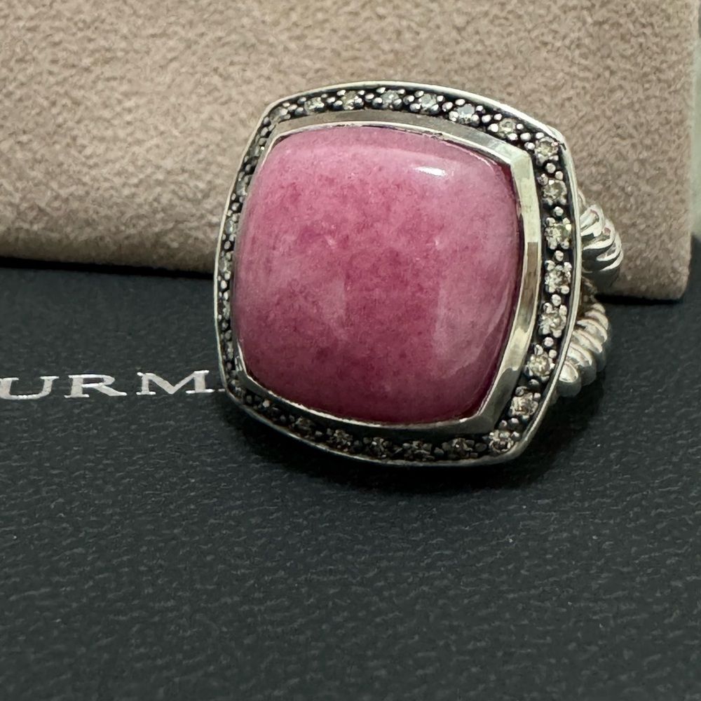 David Yurman Moonlight Ice Rhodolite Diamond Albion Ring